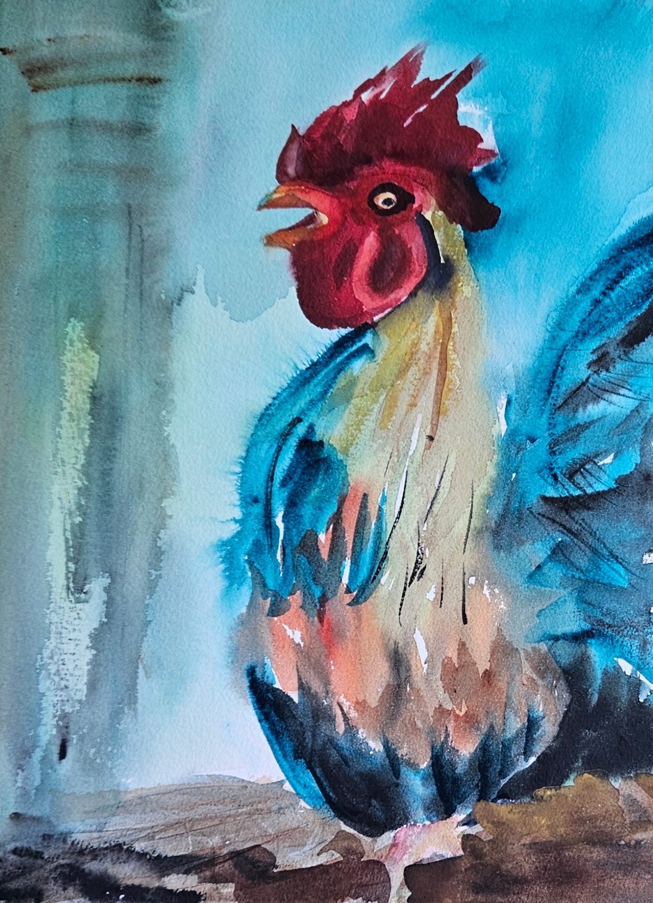 Listen Up - Watercolor painting