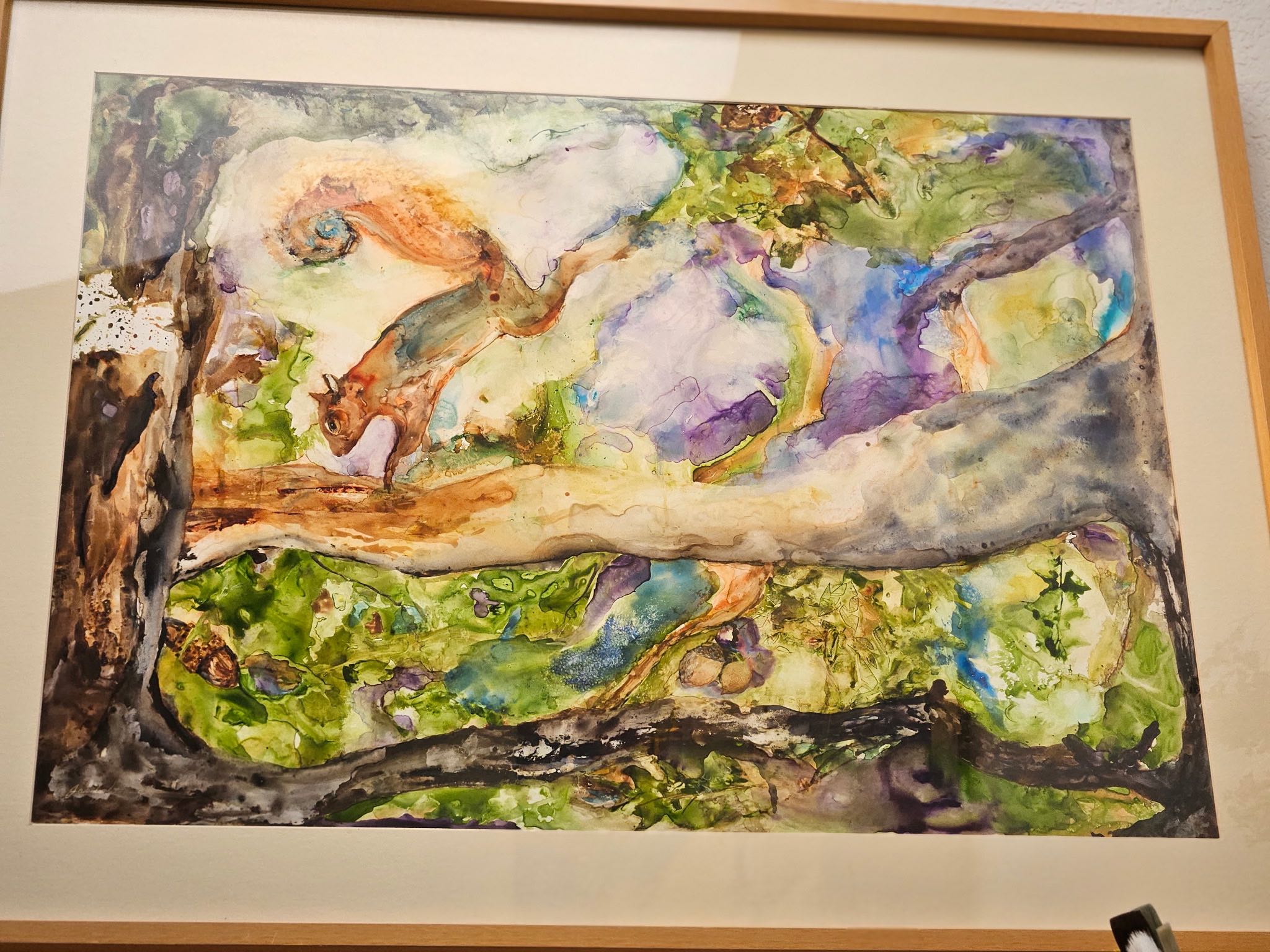 Squirrel Sanctuary - Watercolor on Yupo paper