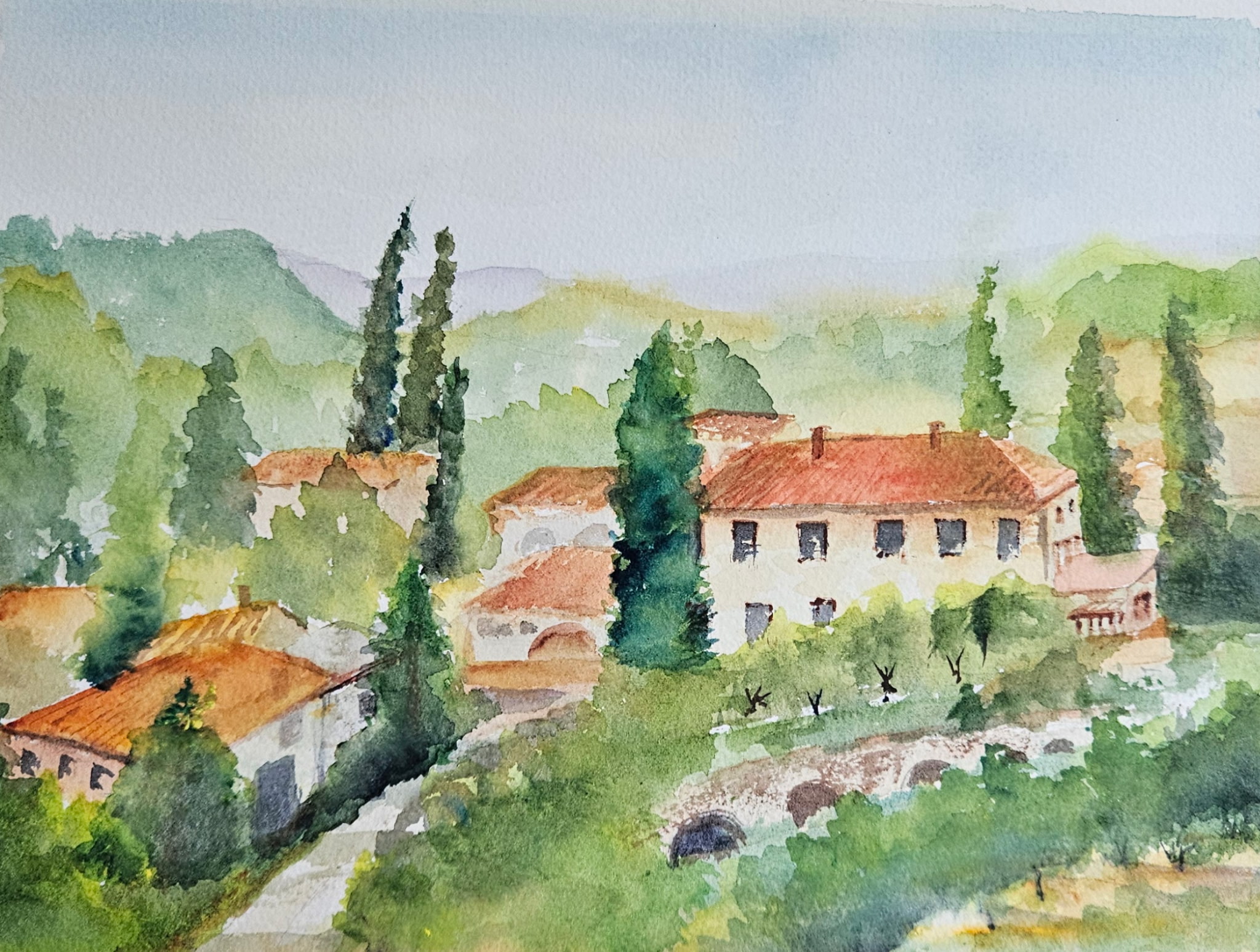 Tuscan Whispers - Watercolor painting